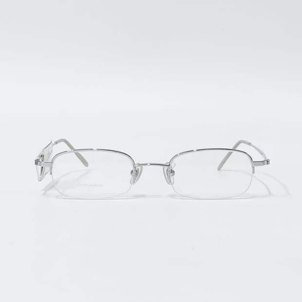 ELMO 실버 스퀘어 반무테 데드스탁 빈티지안경
