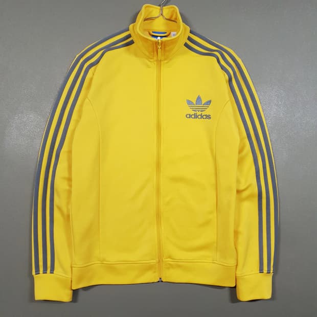 100) 아디다스 유로파 희귀 옐로우 그레이 노랑 트랙탑 져지 자켓 L