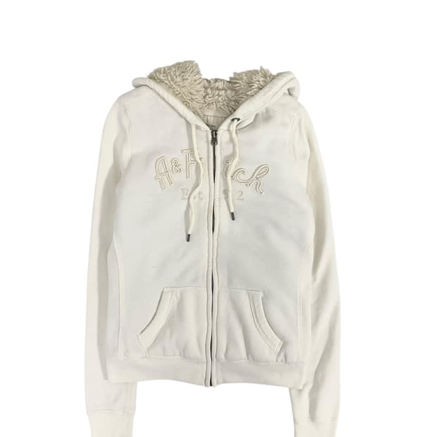 아베크롬비 울프죠 화이트 후드집업 (s)