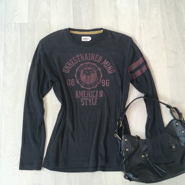 jpn vintage black washing printing long 