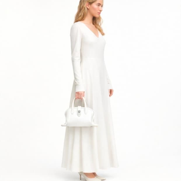 분크(Vunque) 미니 화이트 토트백