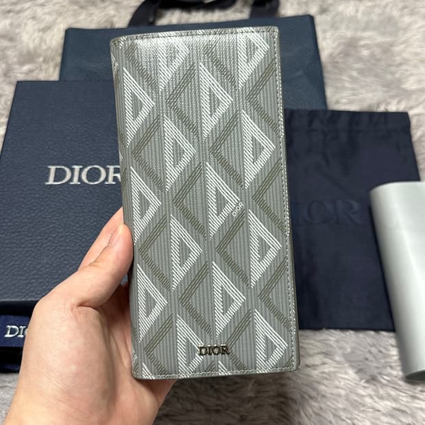 [풀구성] 디올 CD 다미아몬드 장지갑 그레이