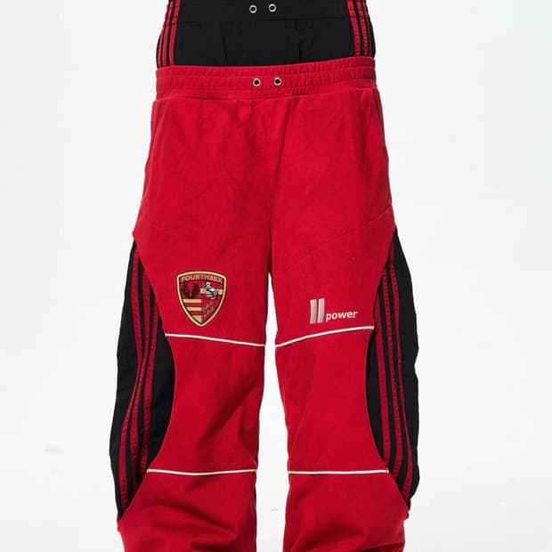 Red Stripe Baggy Sweatpants