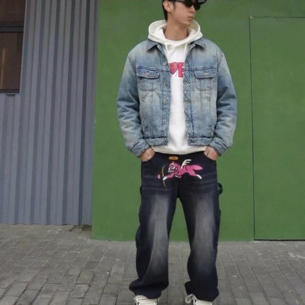 쿠어 패디드 패딩 데님자켓