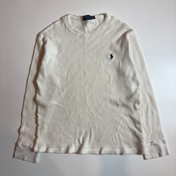 폴로 랄프로렌 아이보리 와플 니트 롱슬리브