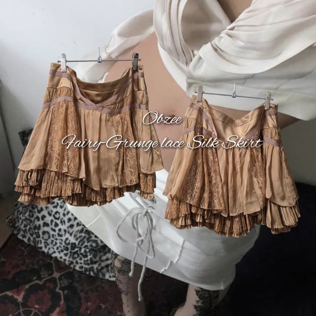 Obzee Fairy-Grunge lace Silk Skirt