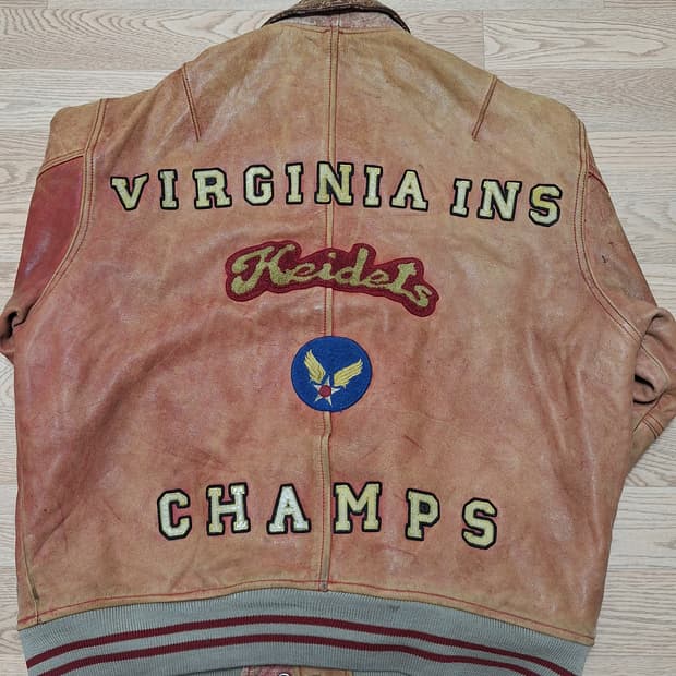 90s USA 빈티지 아비렉스 레더 바시티 자켓