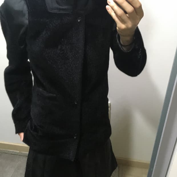 꼼데가르송 옴므 플러스 19FW 퍼 베스트 레이어드 코트