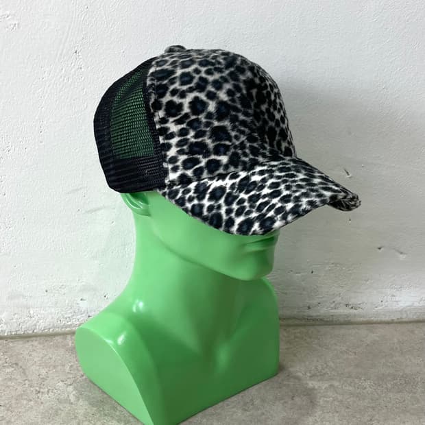Leopard Fur Navy Cap Hat 