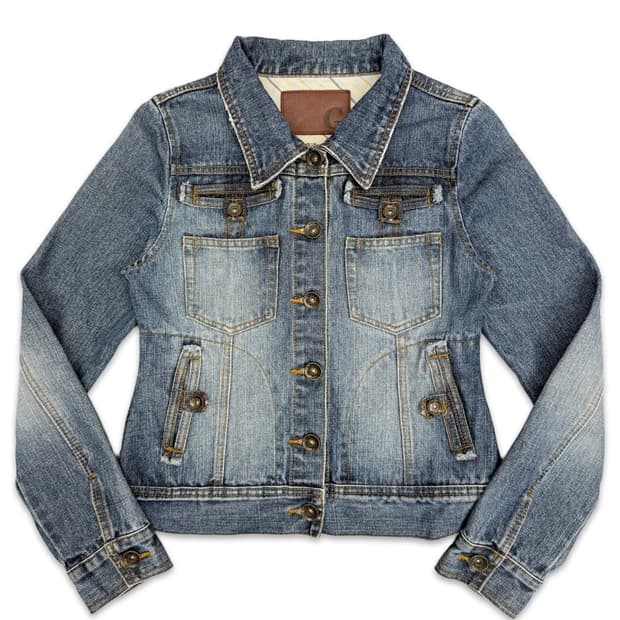 빈티지 포캣 다테일 워싱 데님 자켓