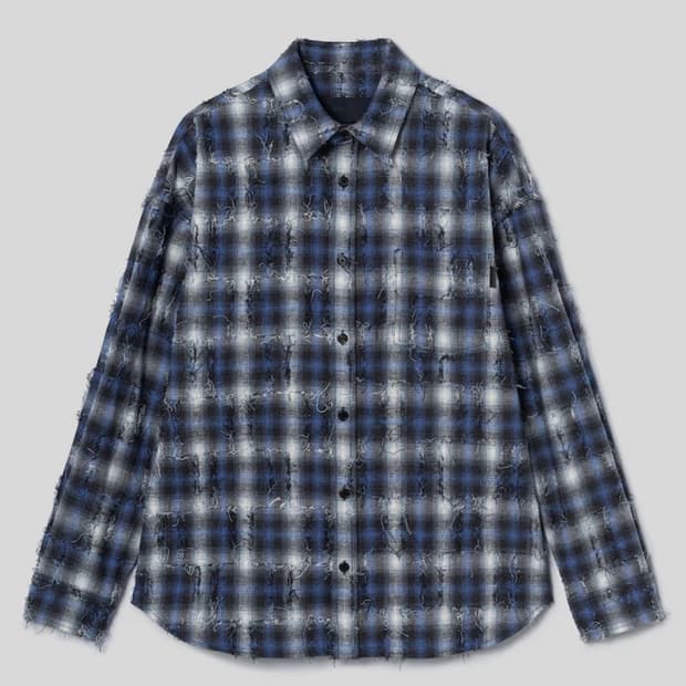 준지 26SS 그리드 셔츠 블루 48 새상품