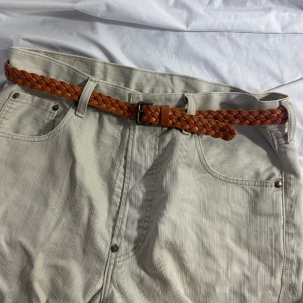 Gap 브레이드 카우 레더 벨트