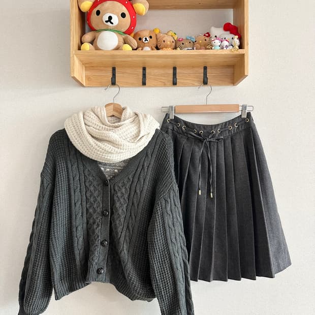 jpn 하구미 스즈코 모리걸 너드 아오이유우 레이어드 코디세트