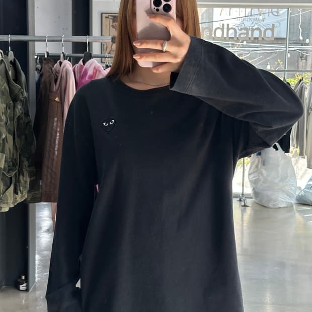 꼼데가르송 PLAY 블랙와펜 롱슬리브