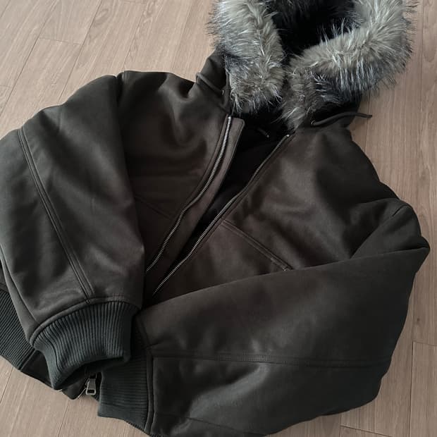 페이크 스웨이드 패딩 점퍼 S사이즈