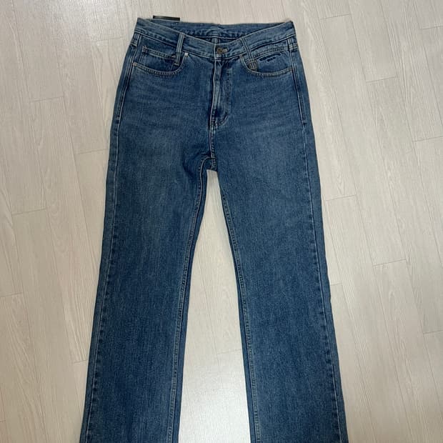 우영미 롱 스트레이트 데님 블루 46사이즈 