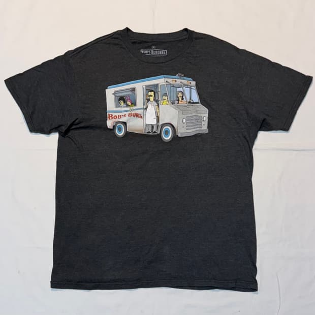 밥스 버거스 빈티지 애니메이션 티셔츠 그레이