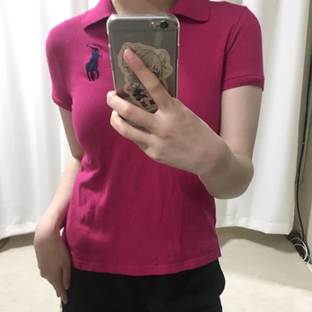 폴로 랄프로렌 핫핑크 카라 PK 반팔 티셔츠