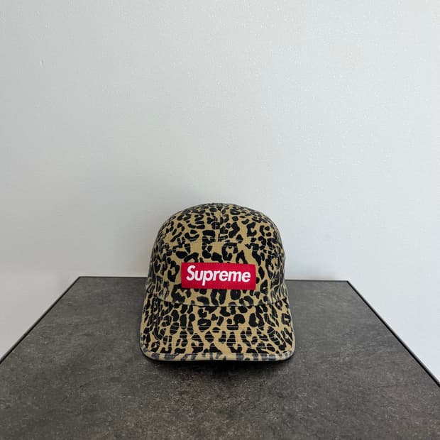 (OS) 슈프림 박스로고 캠프캡 모자 23FW 레오파드