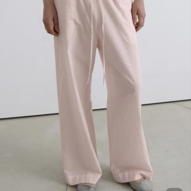 오버듀플레어 COTTON SHEER PANTS_BABY PINK