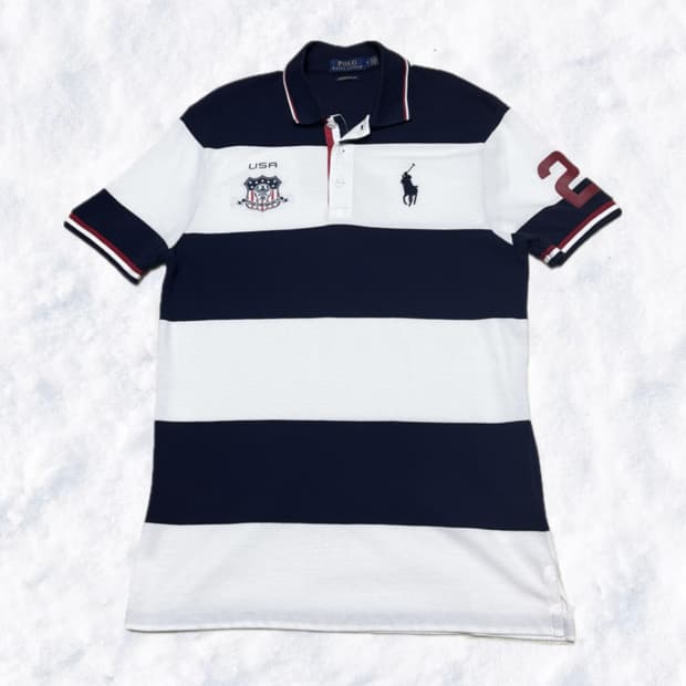 폴로 랄프로렌 USA 네이비 화이트 반팔