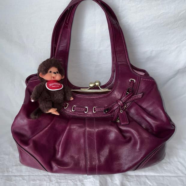 Coach puple ribbon shouder bag