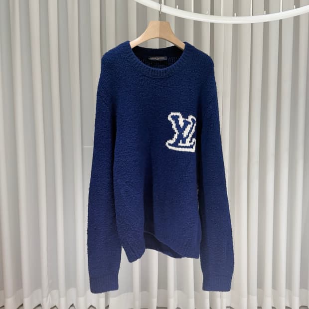 (S급/XXL) / 루이비통 LV 인타르시아 크루넥 니트 블루