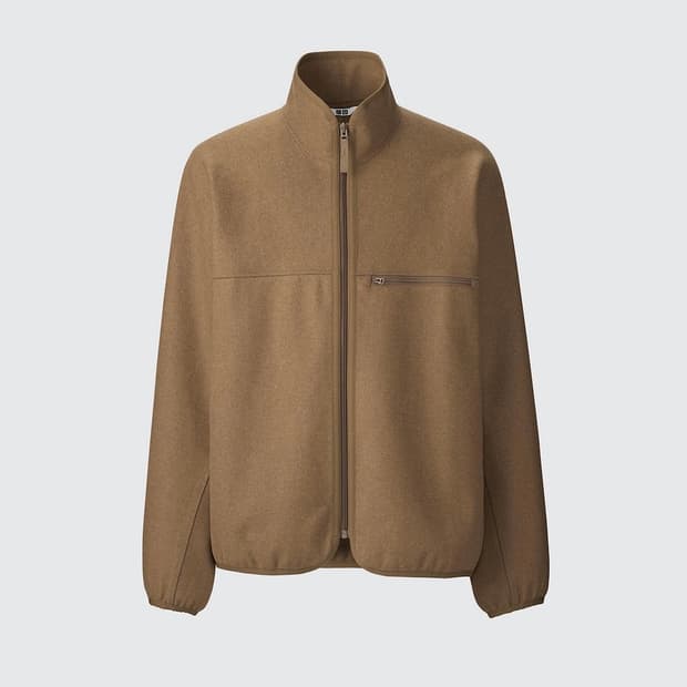 유니클로U 브러시드저지집업블루종 S