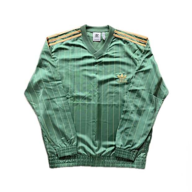 아디다스 그린&옐로우 핀스트라이프 윈드브레이커
