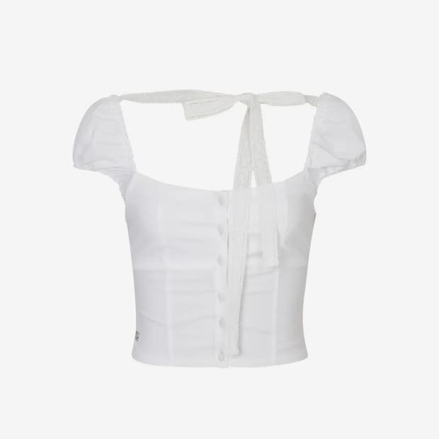 페인오어플레져 웬디 리본 블라우스