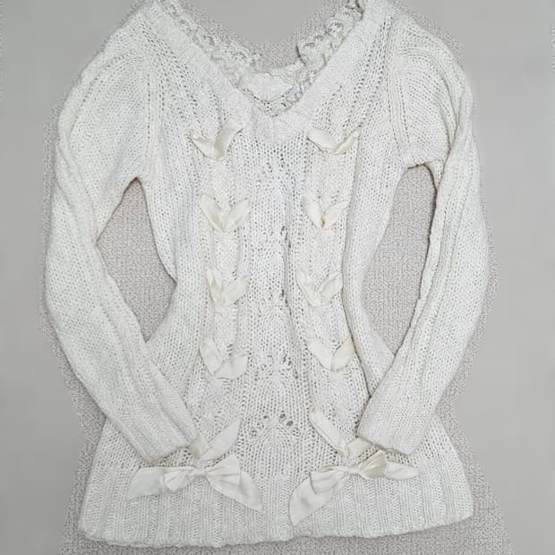 리즈리사 리본 니트 원피스 / 갸루 히메갸루 라떼갸루 달천깔