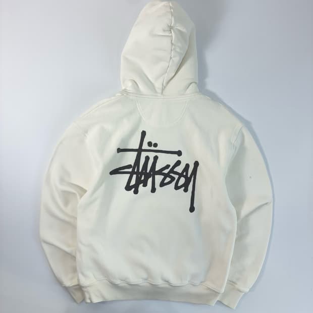 Stussy  스투시 베이직 로고 화이트 후드티 