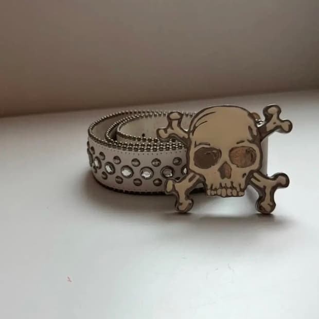 빈티지 해골 벨트