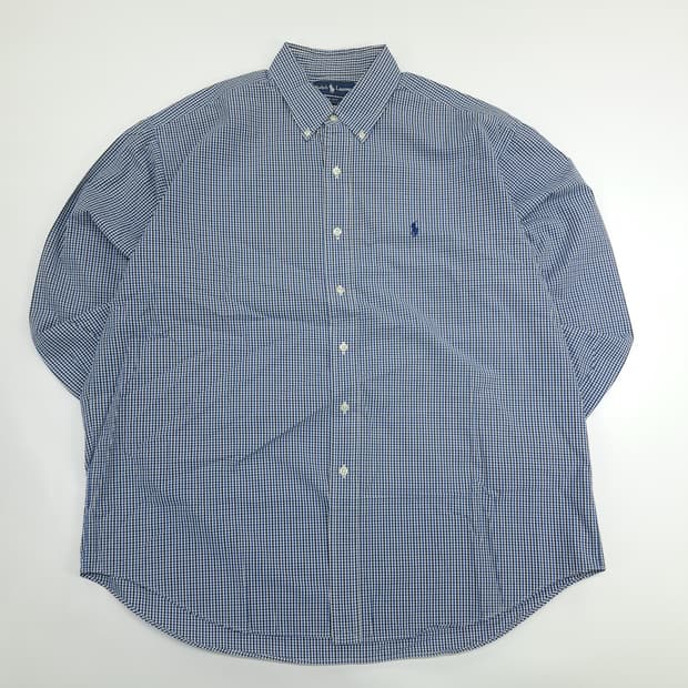 Co705 XL 폴로 랄프로렌 블루 마이크로체크 긴팔 셔츠 남방