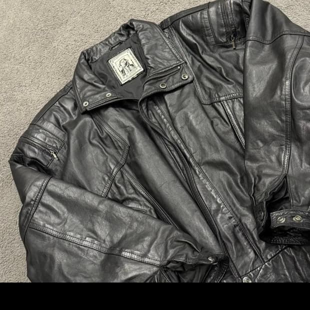 H.B. LEATHER 블랙 양가죽 자켓 XL
