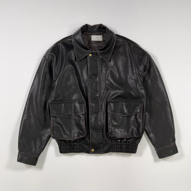 MJ 빈티지 레더 봄버 자켓