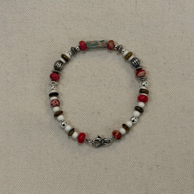 토곰아비 시그니처 믹스 스톤 실버925 팔찌