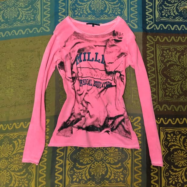 BEXIST vintage pink long sleeve
