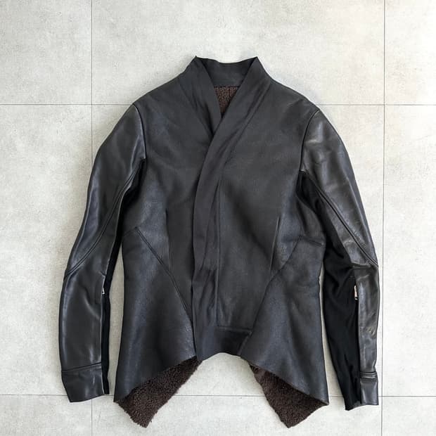 릭오웬스 09fw 램스킨 하이넥 시어링 무스탕