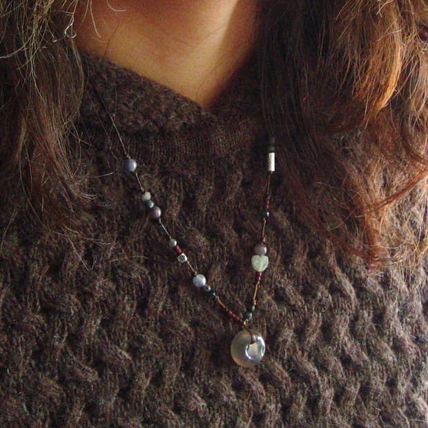 grey donut necklace 그레이 도넛 핸드메이드 목걸이