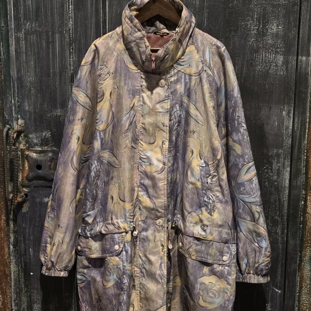 80s Abstract Pattern Windbreaker Jacket