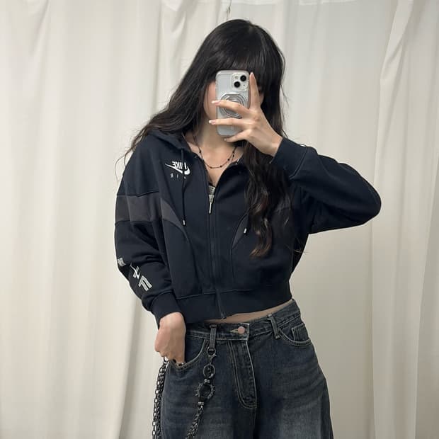 Nike cropped hood zip-up
