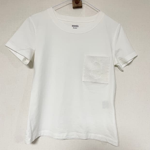 에르메스 샹달자수 여성 흰색 티셔츠 36 정품