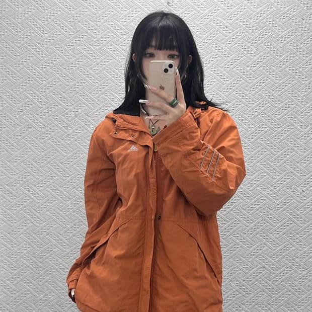 아디다스 올드스쿨 레트로 00s 오렌지 바람막이 자켓 105 C11520