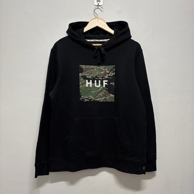 허프 카모 박스로고 후드