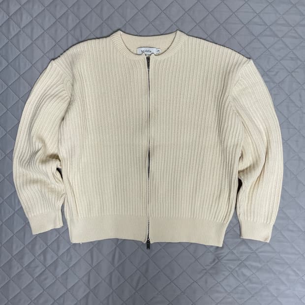Middle 니트 집업 아이보리