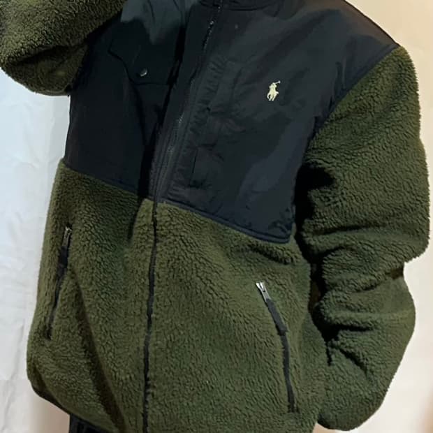 폴로랄프로렌 화이트 포니 플리스 집업 자켓