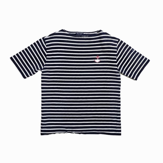 ​[95] 세인트제임스 앵커 자수 스트라이프 반팔 티셔츠 네이비