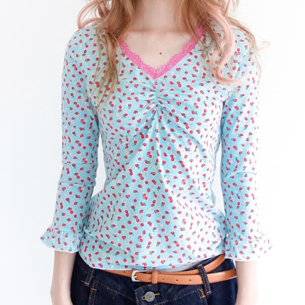 샵페어리 스트로베리 레이스 탑 민트