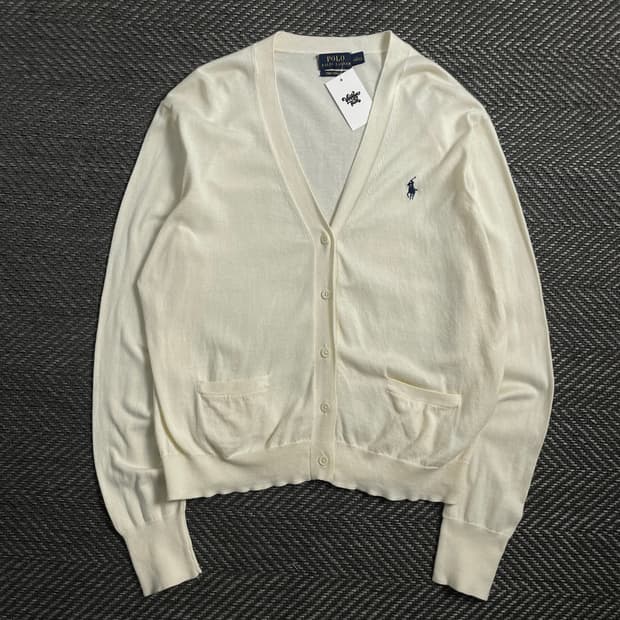 폴로 랄프로렌 포니 우먼스 피마 코튼 가디건 아이보리o 4261